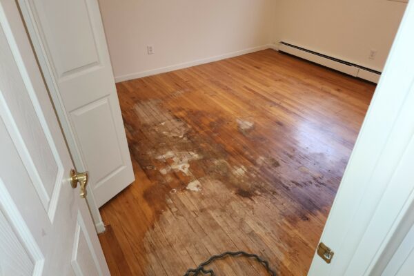 Damaged hardwood flooring